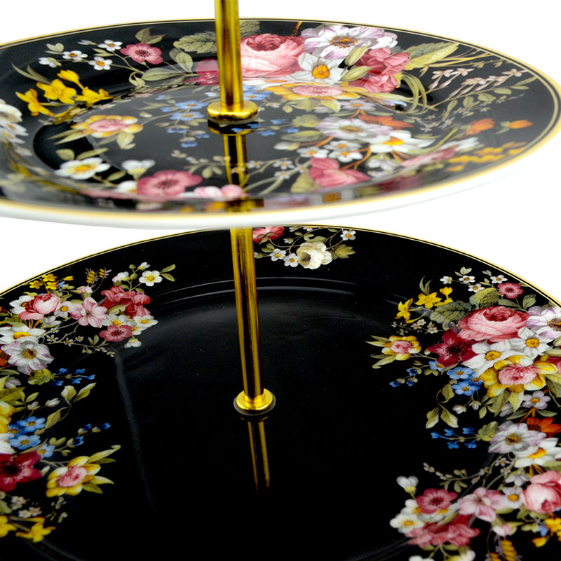 【義大利Easy life】宮廷花園系列-雙層點心盤(骨瓷)